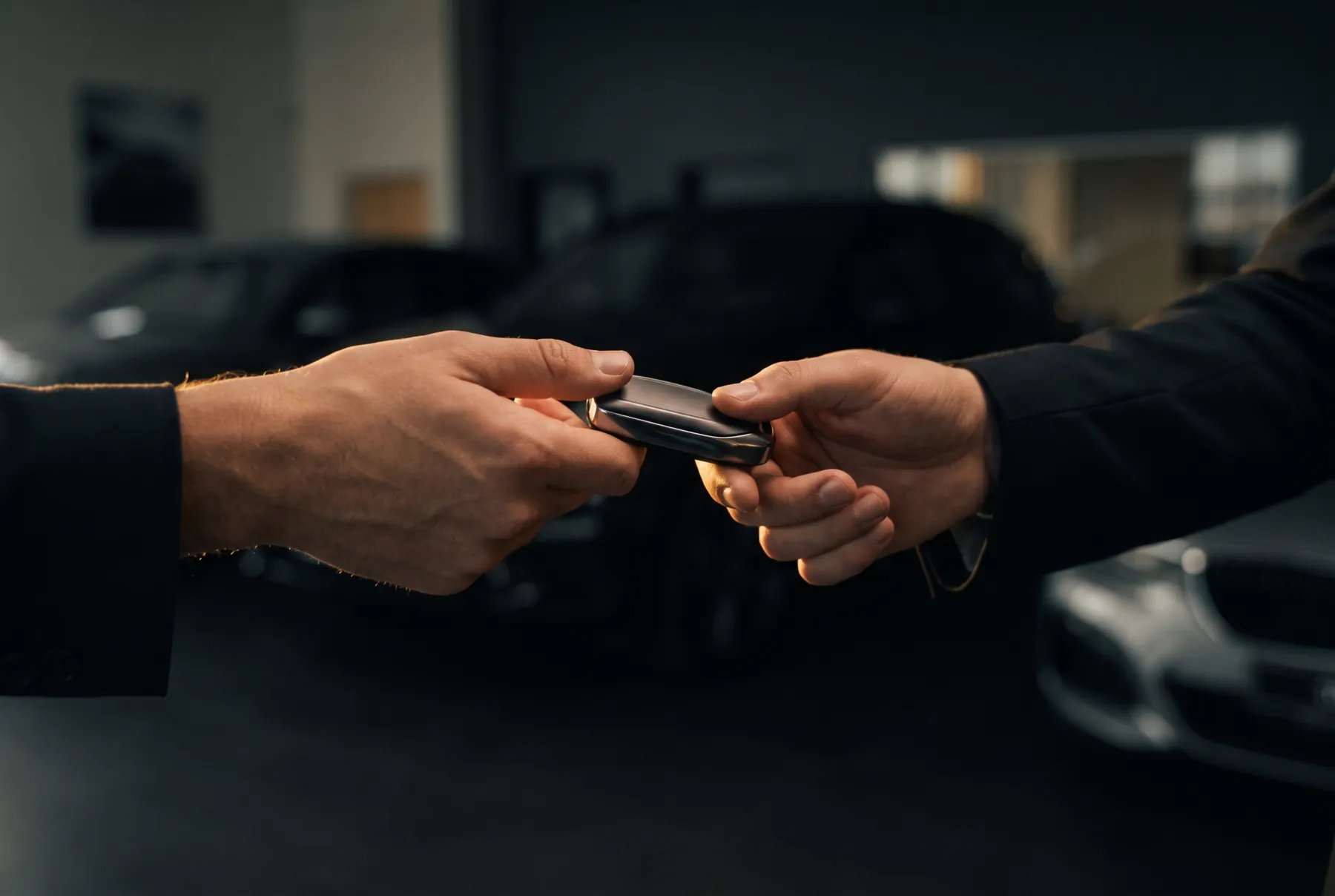 Autosleutel wordt overhandigd aan een klant