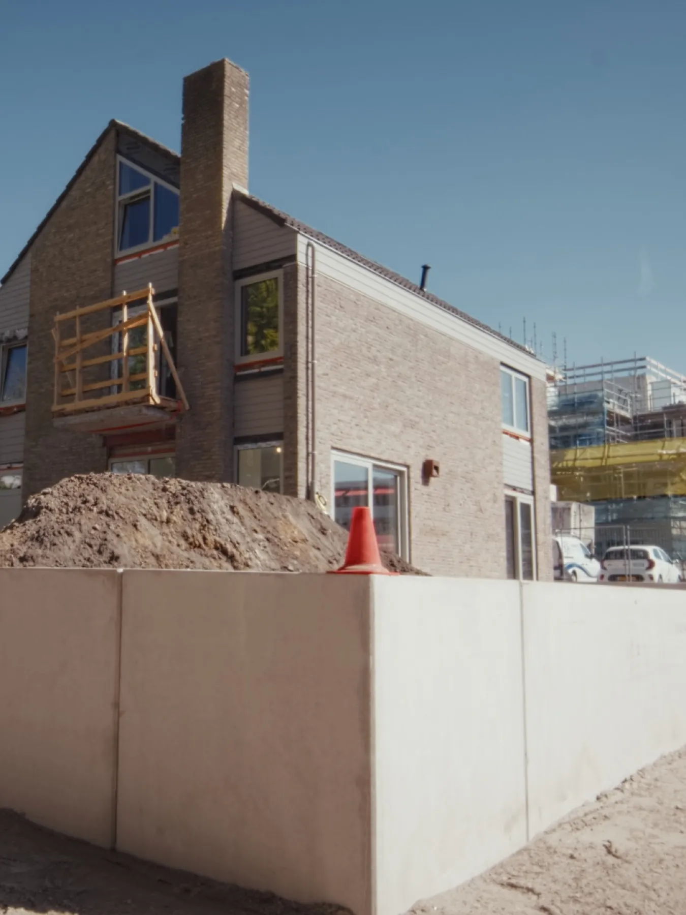 Vrijstaande villa in aanbouw in Paterswolde